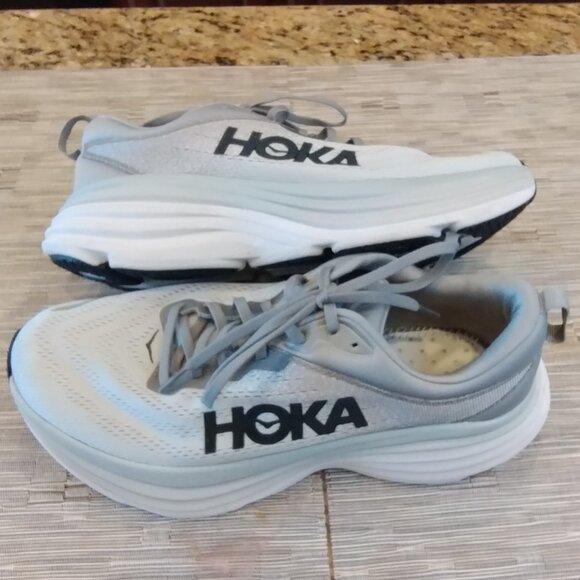 Hoka Bondi 8 Sharkskin Grey Size 9 2E Wide - Picture 6 of 16